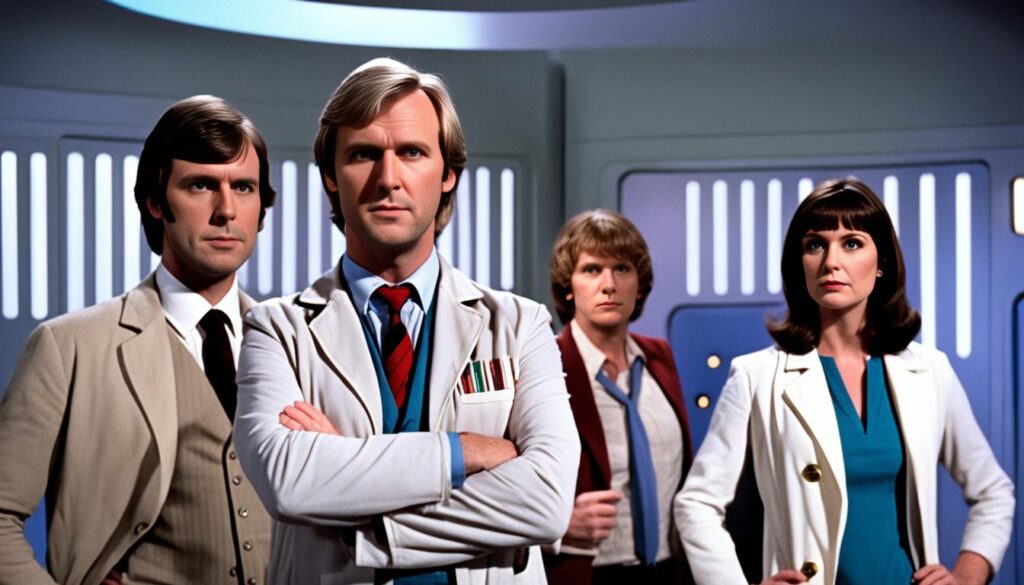 Fifth Doctor with his companions